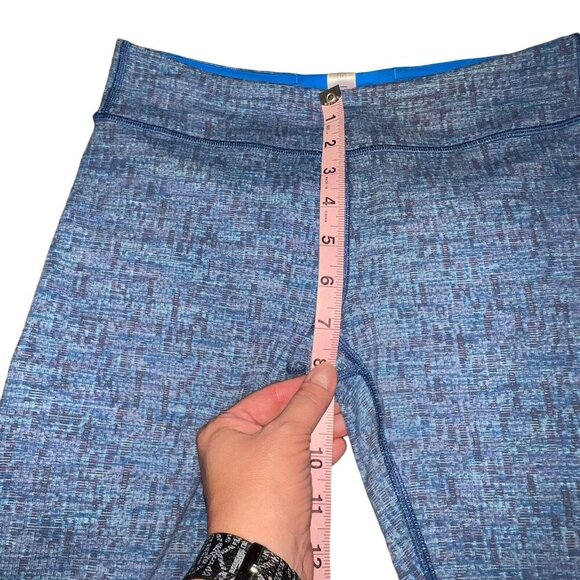 Ivivva Rhythmic Tight‎ Leggings Yoga Pants Girls 14 Blue Space Dye Stretch EUC - Picture 10 of 12